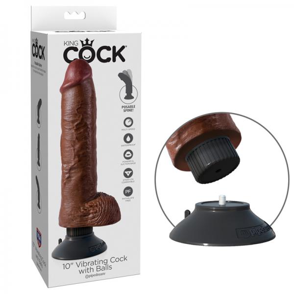 King Cock 10in Vibrating Cock W/balls