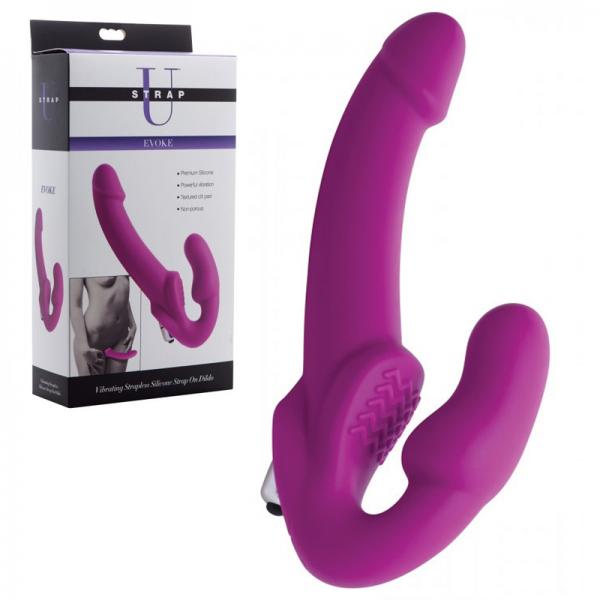 Strap U Vibrating Strapless Silicone Strap On Dildo Pink