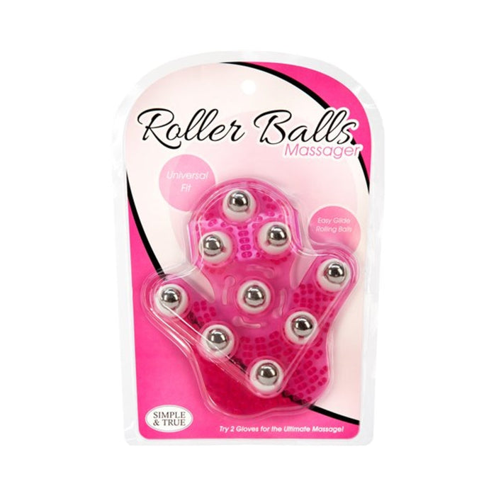 Roller Balls Massager Pink Massage Glove