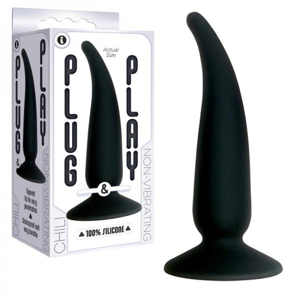Plug And Play Silicone Chili Black Butt Plug