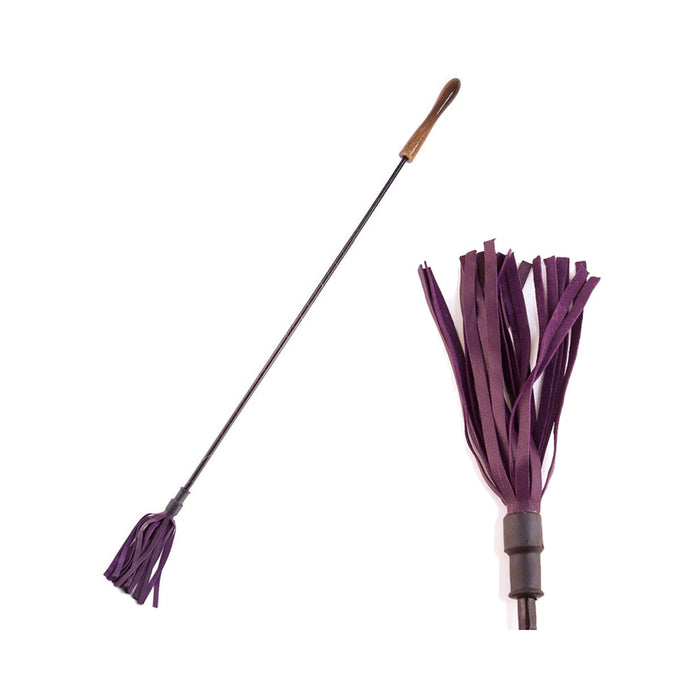 Rouge Riding Crop With Rounded Wooden Handle Purple