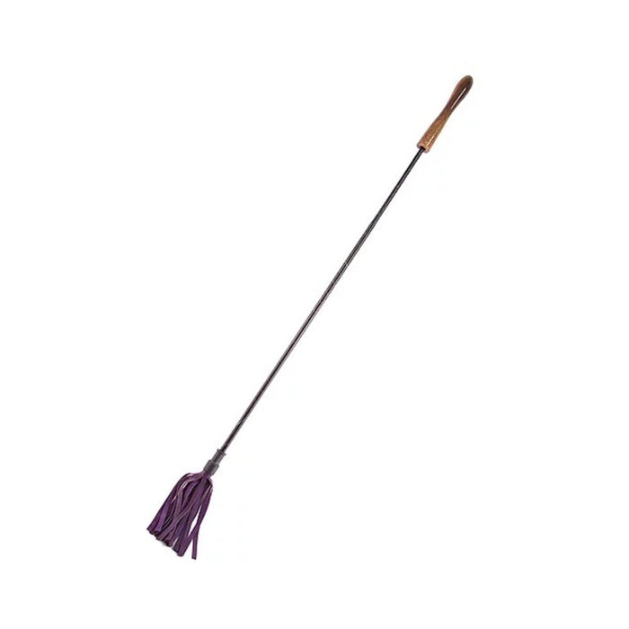 Rouge Riding Crop With Rounded Wooden Handle Purple