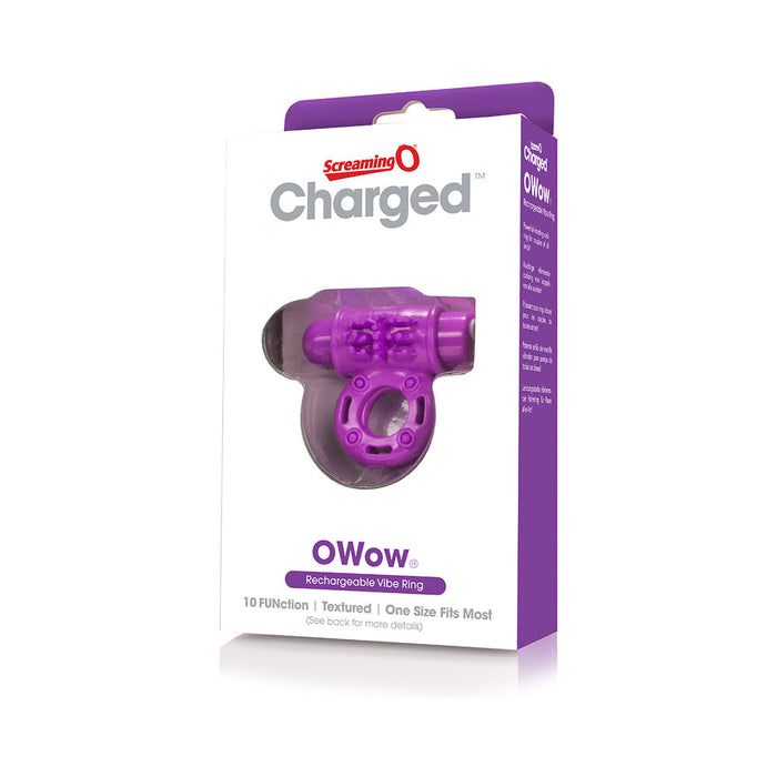 Screaming O Charged Owow Vooom Vibrating Cock Ring Purple