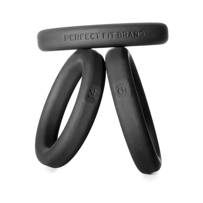 Perfect Fit Xact-fit Silicone Rings S-m (#14, #15, #16) Black