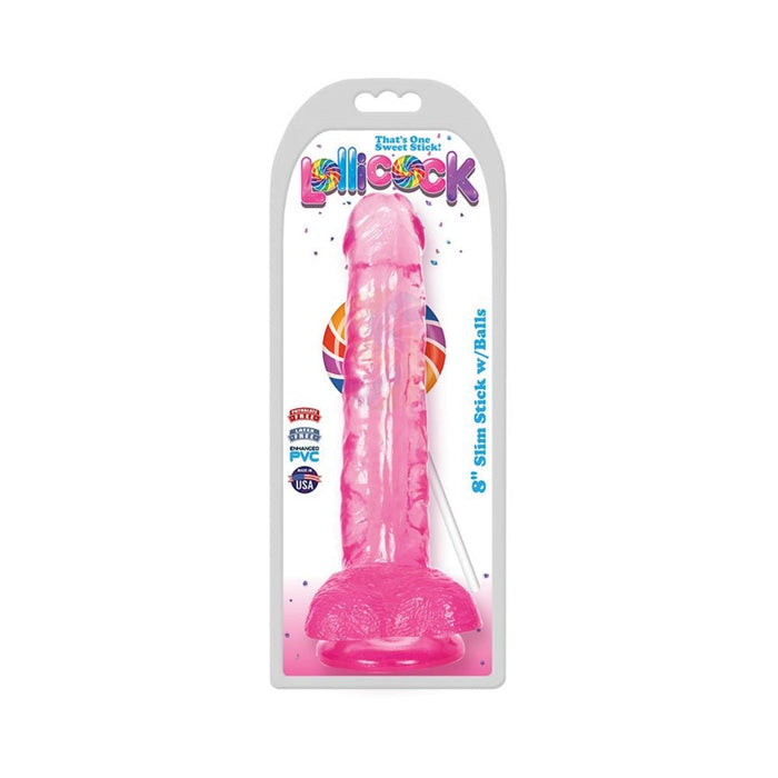 Lollicock 8 inches Slim Stick Dildo with Balls