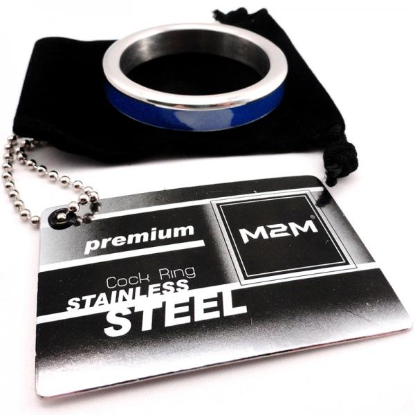M2M Cock Ring Blue Steel 2in
