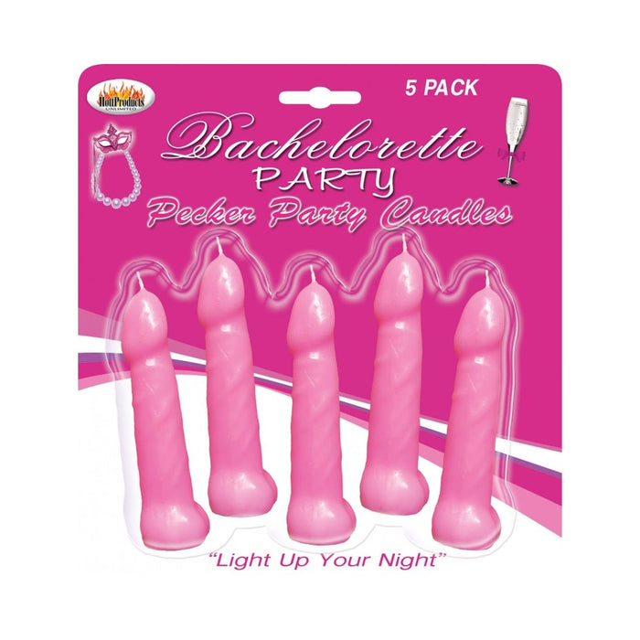 Bachelorette Party Pecker Party  Candles Pink 5 Pack