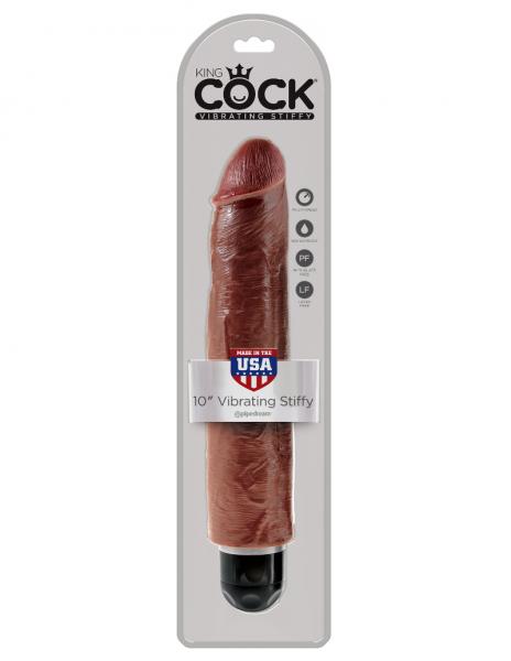 King Cock  10 Vibrating Stiffy - Brown