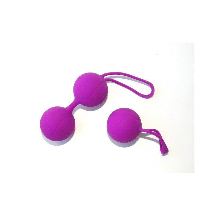 Shibari Pleasure Balls Set Of Two 1 Double Ball 1 Single Ball Purple