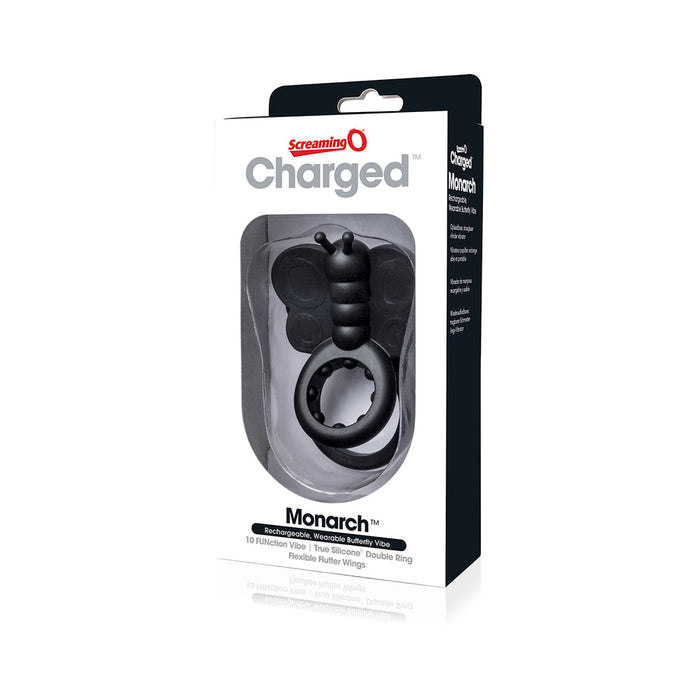 Screaming O Charged Monarch Wearable Butterfly Vibe - Black