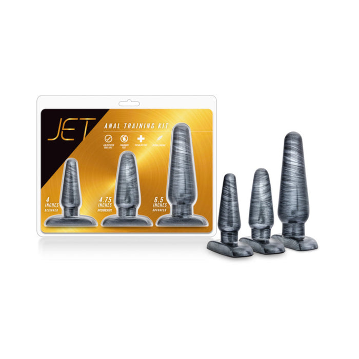 Jet Anal Trainer Kit Carbon Metallic Black 3 Butt Plugs
