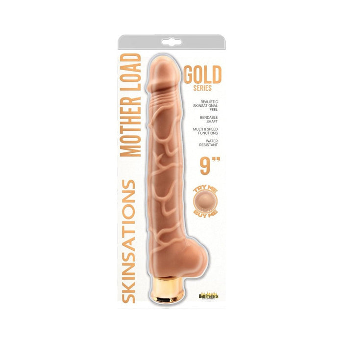 Skinsations Gold Series Motherload 9in Vibrating Dildo Multi Function