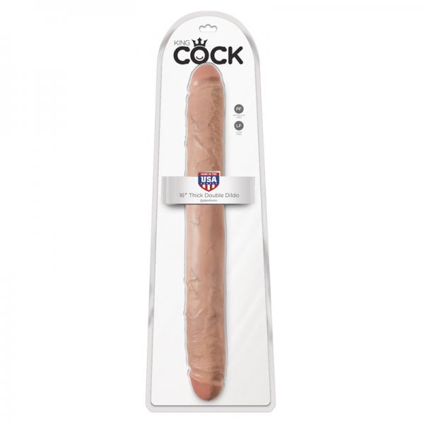 King Cock 16'' Thick Double Dildo - Tan