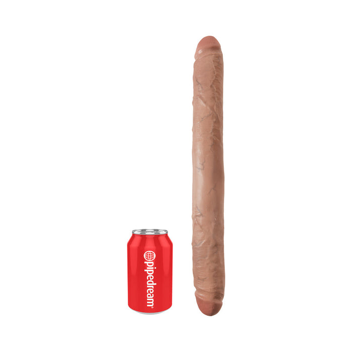 King Cock 16'' Thick Double Dildo - Tan