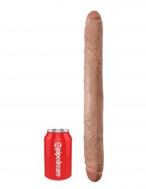 King Cock 16'' Thick Double Dildo - Tan