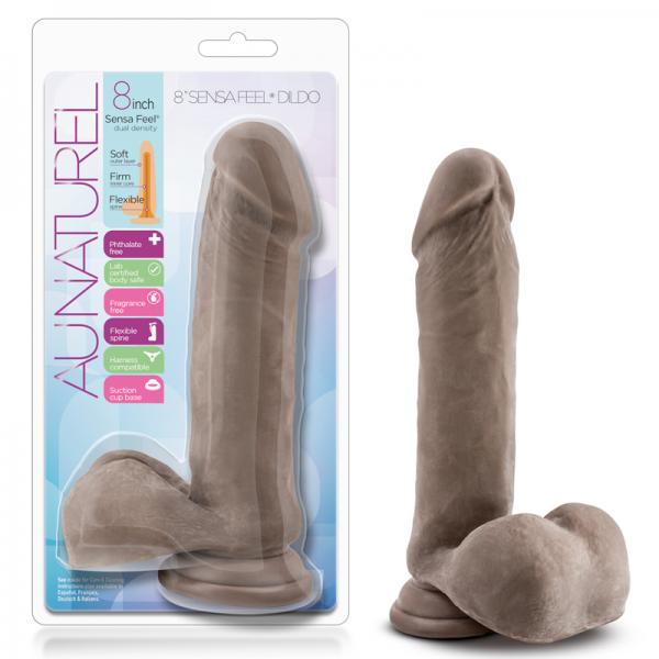 Au Naturel 8 Sensa Feel Dildo - Chocolate