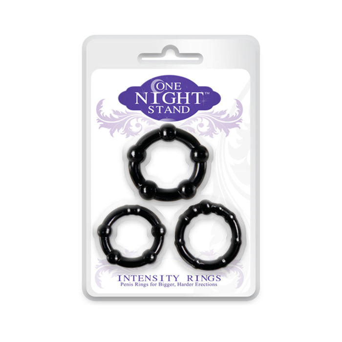 One Night Stand Intensity Rings Black 3 Package