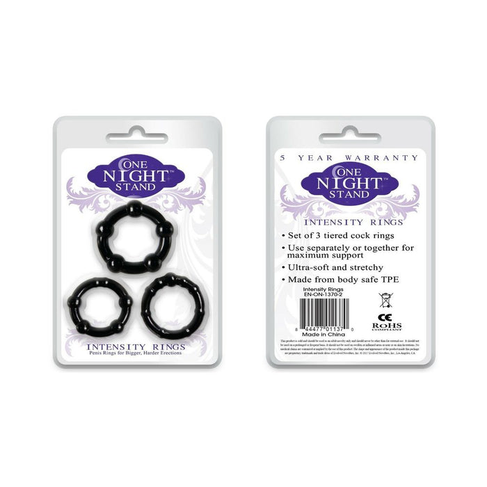 One Night Stand Intensity Rings Black 3 Package