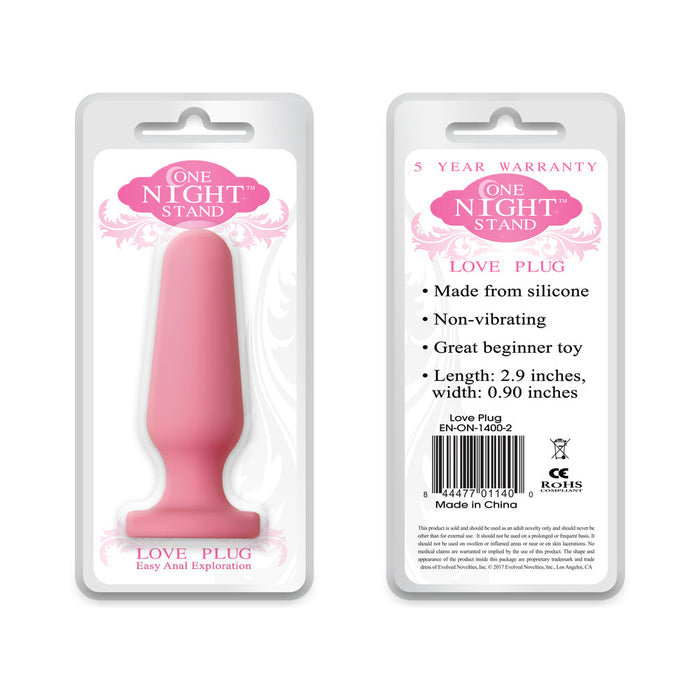 One Night Stand Love Plug Pink Easy Anal Plug
