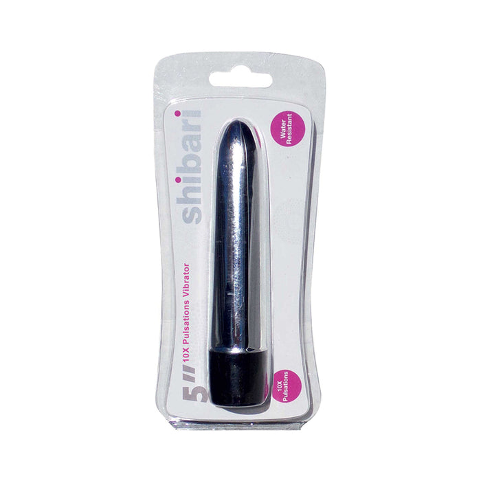 Shibari 10x Pulsations Vibrator 5in Silver