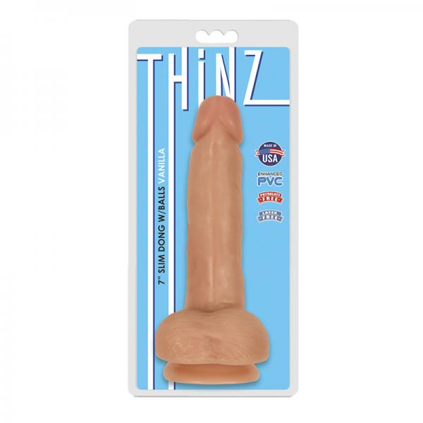 Curve Novelties Thinz 7 Slim Dong w/Balls - Vanilla