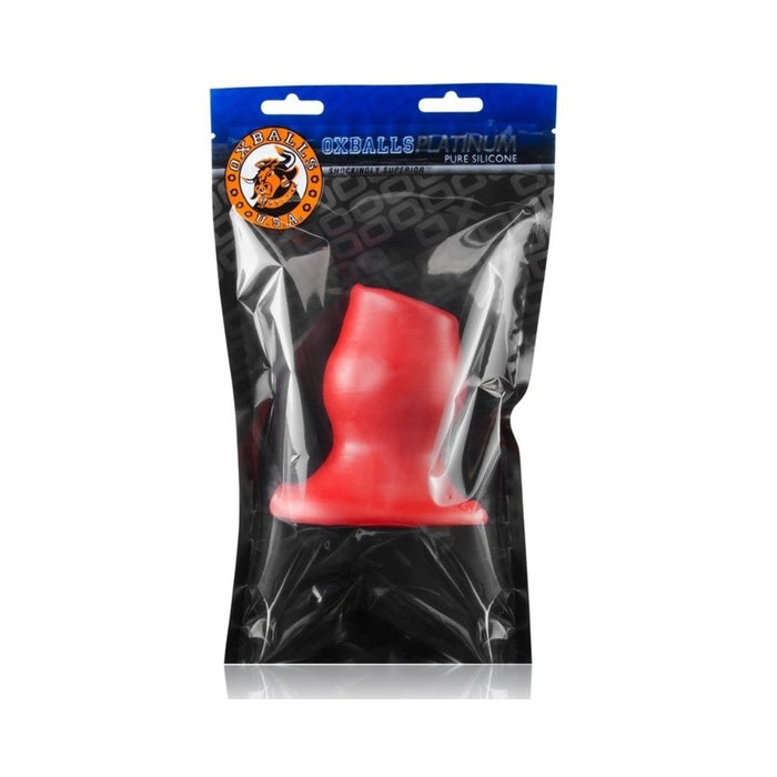 Oxballs Pig Hole Deep-2, Hollow Plug, Large, Red