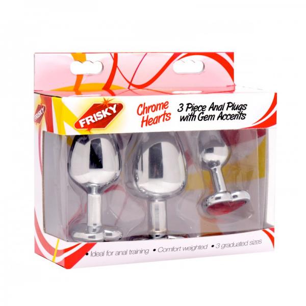 Chrome Hearts 3 Piece Anal Plugs With Gem Accents