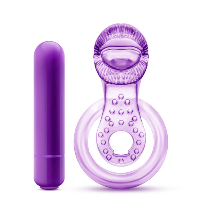 Play With Me - Lick It - Vibrating Double Strap Cockring - Purple