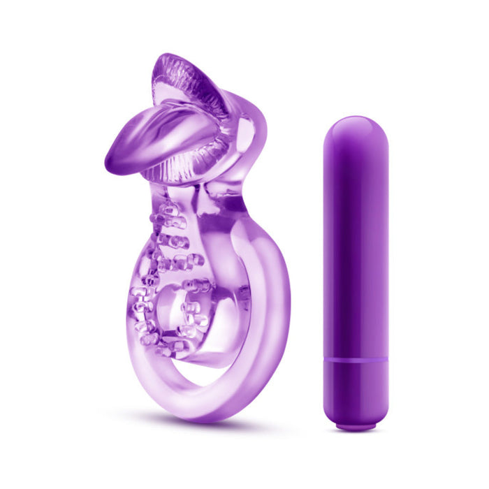 Play With Me - Lick It - Vibrating Double Strap Cockring - Purple