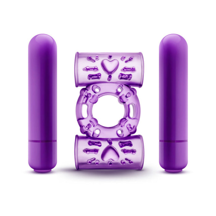 Play With Me - Double Play - Dual Vibrating Cockring - Purple