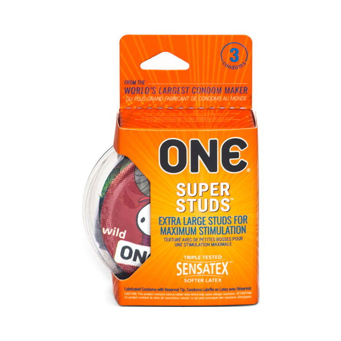 One Super Studs Latex Condoms 3 Pack