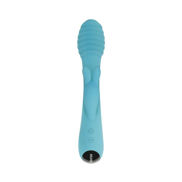 Evolved Aqua Bunny 9 Shaft Function 9 Clit Stim Functions Rechargeable Silicone Waterproof Teal
