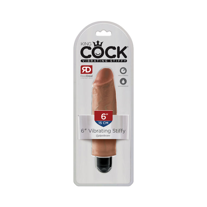 King Cock 6in Vibrating Stiffy Tan