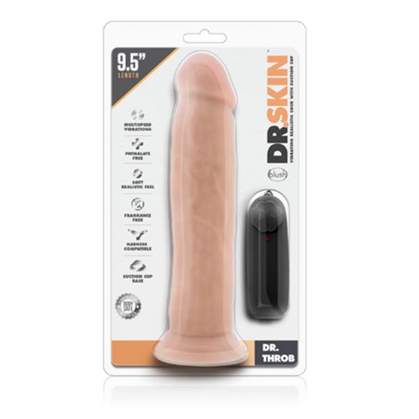 Dr. Skin - Dr. Throb 9.5in Vibrating Realistic Cock With Suction Cup