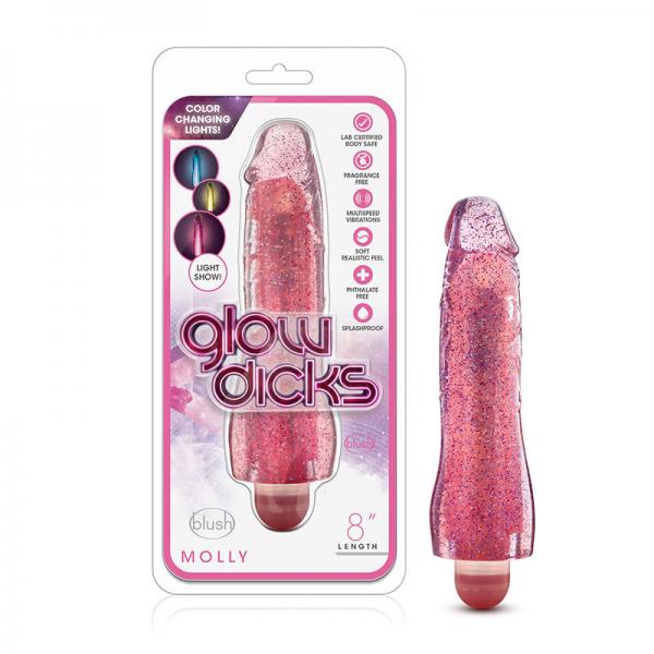 Blush Glow Dicks Glitter Vibrator Molly - Pink