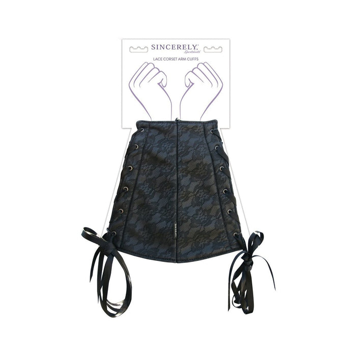 Sincerely Lace Corset Arm Cuffs O/S Black