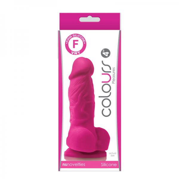 Colours Pleasures 4 Dong w/Balls & Suction Cup - Pink