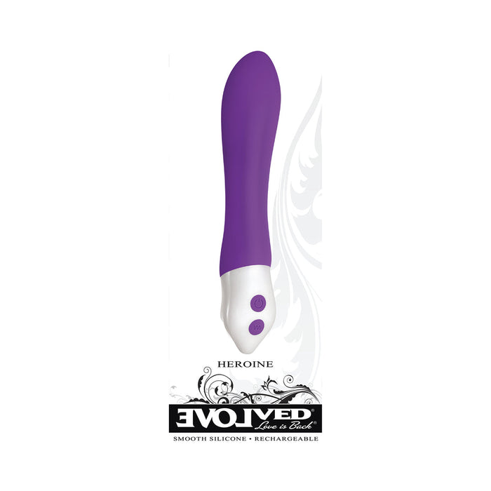 Evolved Heroine Silicone Vibe 7 Speeds And Functions Usb Rechargeable Cord Included Waterproof Purpl