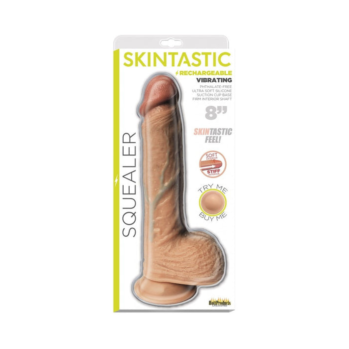 Skintastic Squealer Ultra Skin 8 inches Vibrating Dido Beige