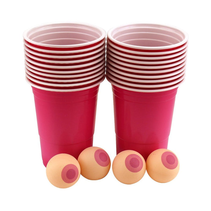 Boobie Beer Pong Boxed Set With Cups & Boobie Balls