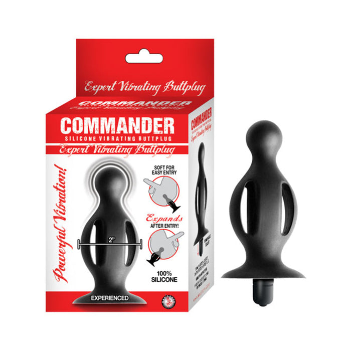 Commander Expert Vibrating Butt Plug Black
