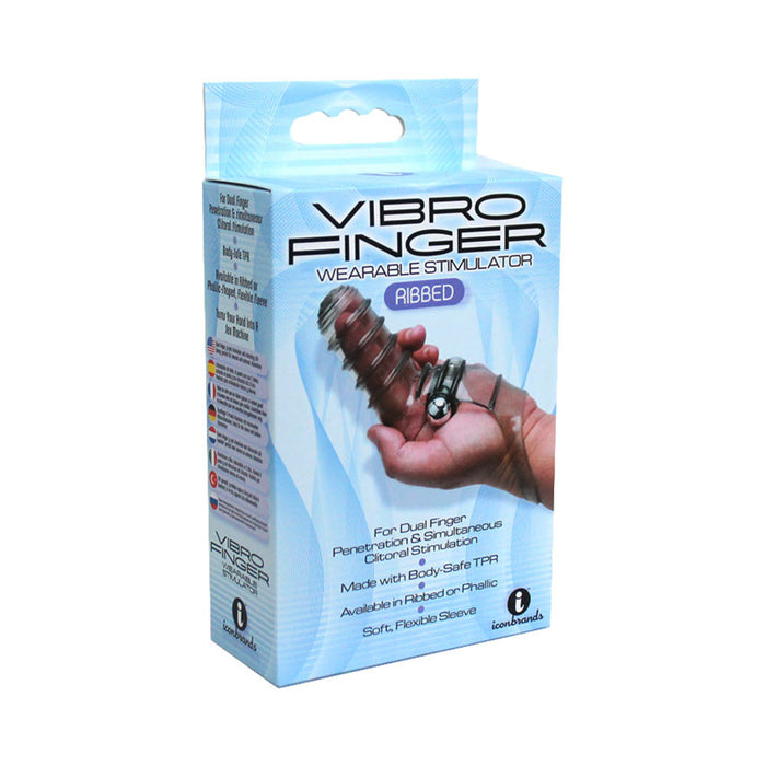 Vibrofinger Ribbed Finger Massager Smoke