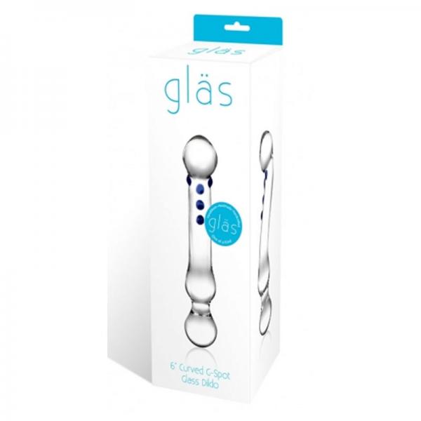 Glas 6in Curved G-Spot Glas Dildo