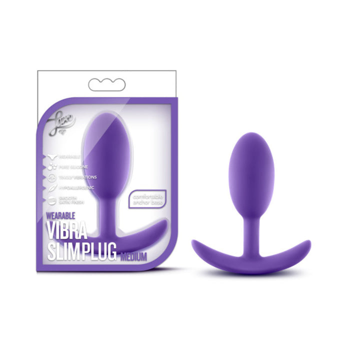 Luxe - Wearable Vibra Slim Plug - Medium - Purple