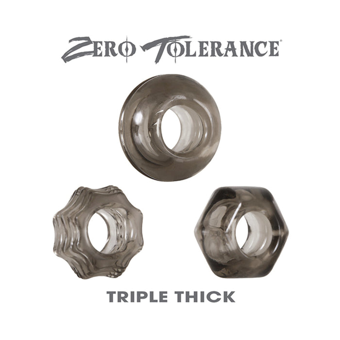 Triple Thick Cock Ring Trio Smoke