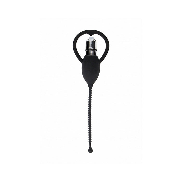 Ouch! Urethral Sounding Vibrating Bullet Plug Black