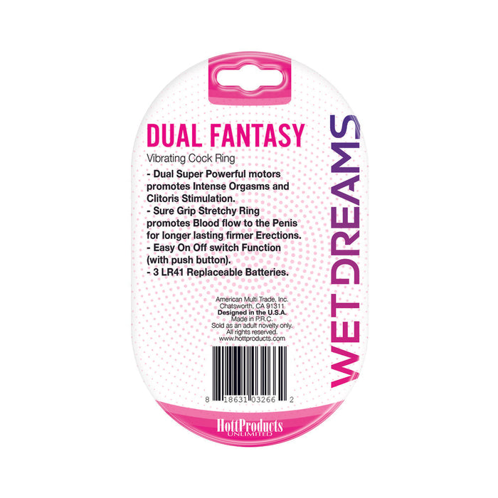 Wet Dreams Dual Fantasy Dual Cock Ring With Turbo Motors