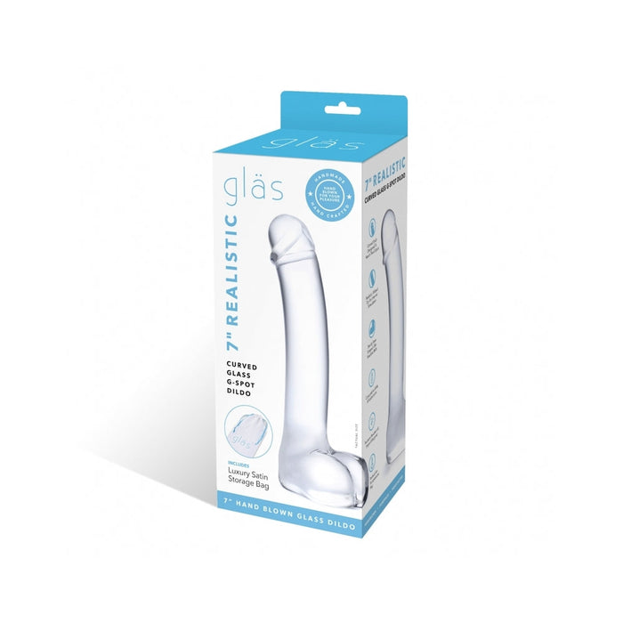 7'' Realistic Curved Glass G-Spot Dildo