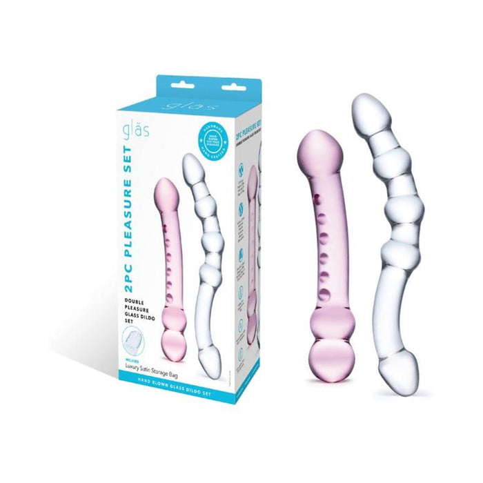 Double Pleasure Glas Dildo Set 2pc
