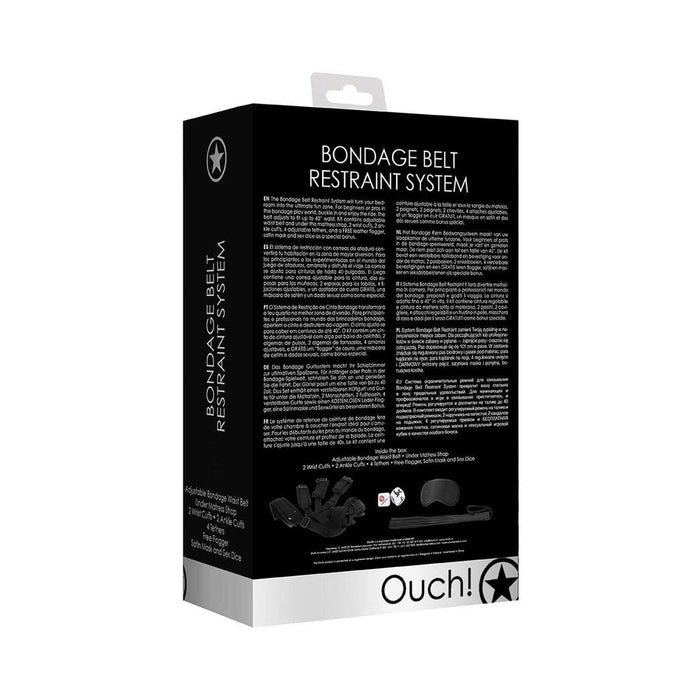 Ouch! - Bondage Belt Restraint System - Black